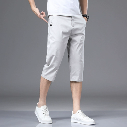 Летние шелковые тонкие хлопковые шорты для отдыха, мужские штаны, свободный прямой крой