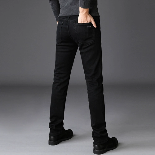 Зимние эластичные утепленные джинсы, бархатные удерживающие тепло повседневные брюки, оверсайз