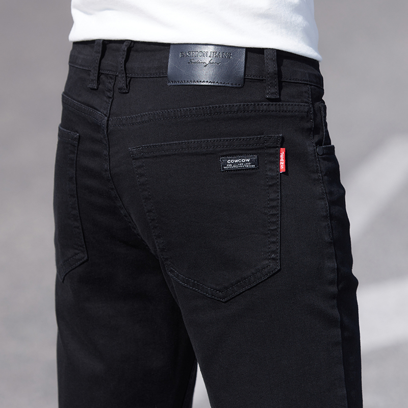High-End Spring New Style Non-Fading Pure Black Jeans for Men, Spring and Autumn Stretchy Loose Straight Casual Long Pants High-End Spring New Style Non-Fading Pure Black Jeans for Men, Spring and Autumn Stretchy Loose Straight Casual Long Pants