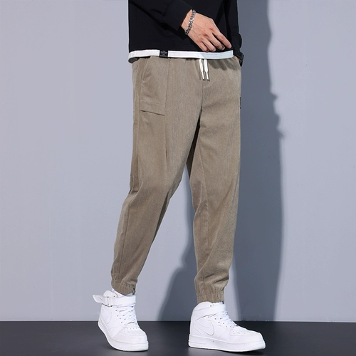 Осенние вельветовые спортивные бархатные штаны для отдыха