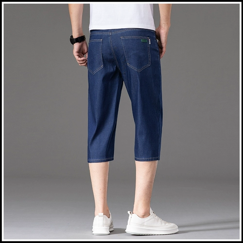 Элитная шелковая джинсовая юбка, мужские шорты, ультратонкие эластичные штаны, свободный прямой крой