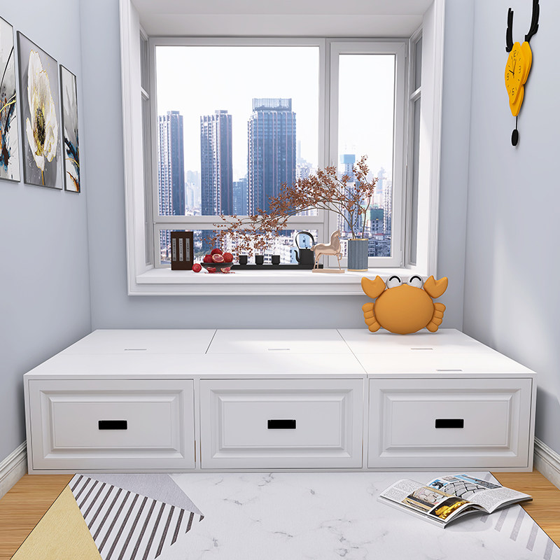 Bed case No headboard with drawer containing minimalist children's room Small room Provincial space solid wood tatami accommodating bed