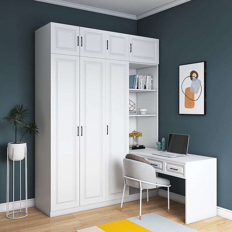 Wardrobe desk integrated simple storage bookshelf computer learning desk small apartment type boys corner desk wardrobe combination