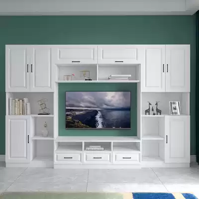 TV cabinet integrated Wall small apartment living room full wall wine cabinet master bedroom wardrobe plus storage storage storage bookshelf side cabinet
