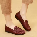 Обувь, комфортные нескользящие туфли для матери, 2021 года, из натуральной кожи, мягкая подошва