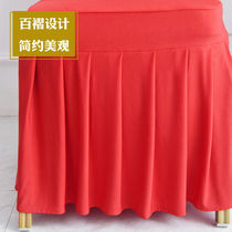 Restaurant Hotel high-end hotel chair cover pleated skirt dining chair cover VIP stretch wedding banquet home pass