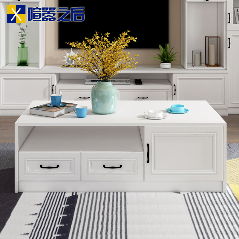 Eurostyle double sided drawer cabinet light lavish tea table minimalist small family type living room home TV cabinet tea table combination J-201