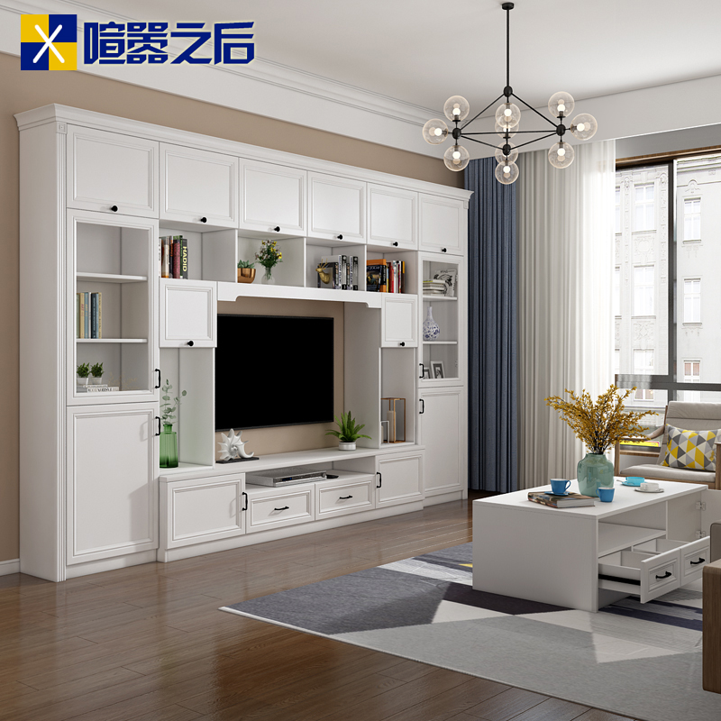 Brief EuroneHigh Mediterranean light and luxurious Easy TV cabinet Composition wall Small family type Provincial space D-205