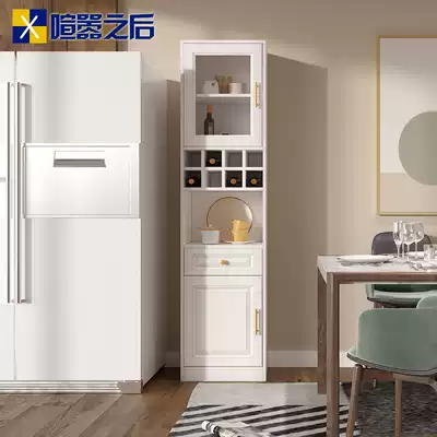 Modern minimalist wine cabinet, one wall, small apartment kitchen, high cabinet, storage cabinet, custom dining room cabinet