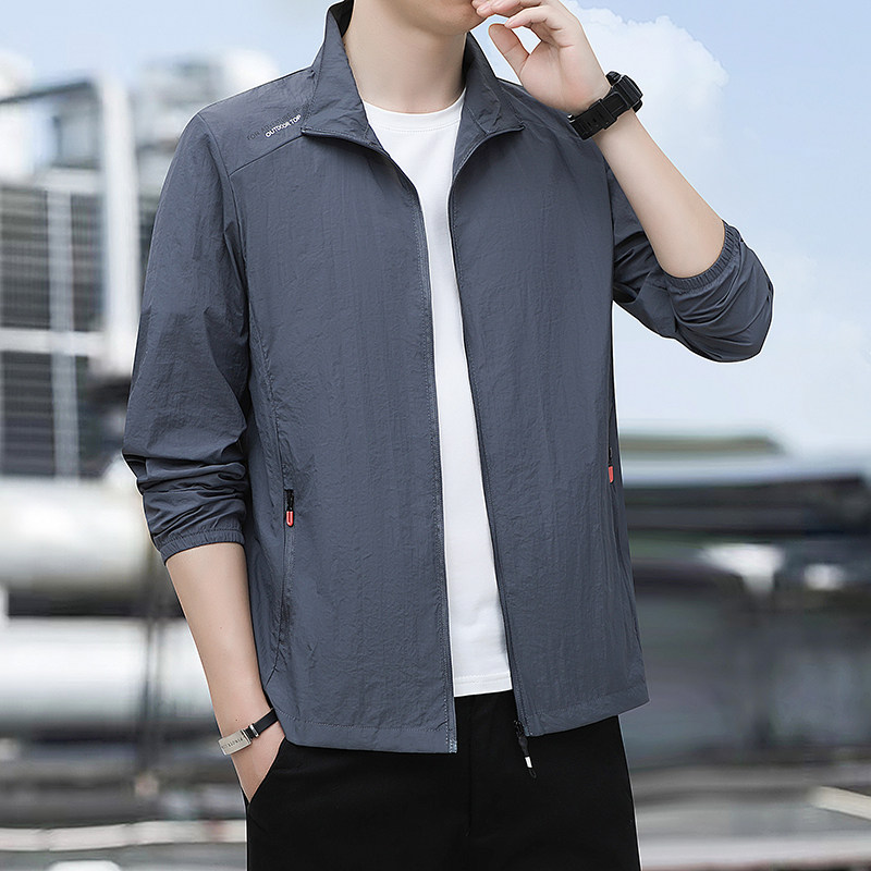 冰丝速干防晒衣男士夏季薄款立领外套透气户外2026新款男装防晒服