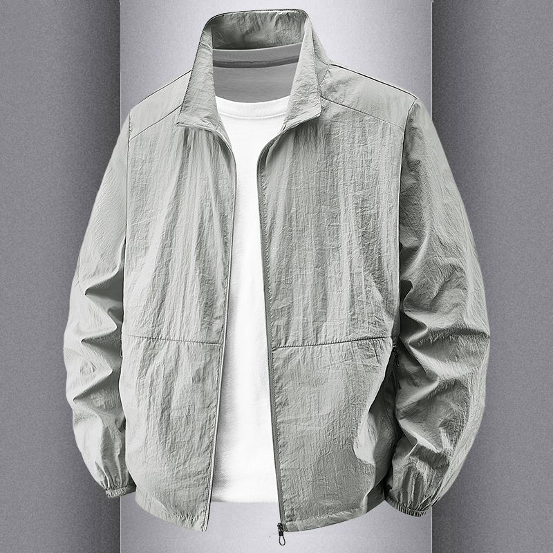 Ice Silk Quick-Drying Men's Sun Protection Clothing Summer Ultra-Thin Stand-Up Collar Jacket Breathable Outdoor 2026 New Men's Sun Protection Clothing