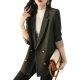 High-end 2022 new spring and autumn black small suit jacket women's design sense niche suit casual loose top