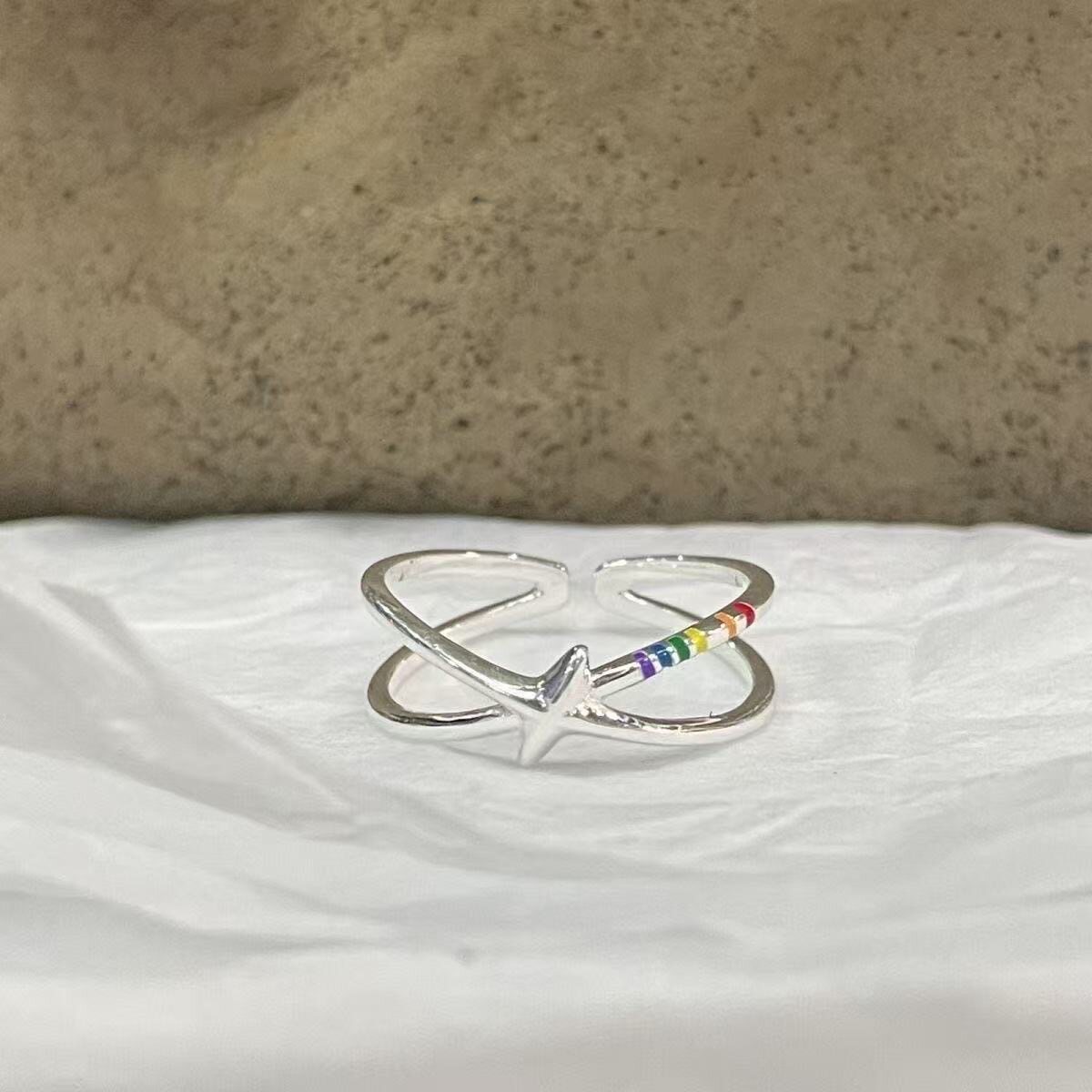 Кольцо Rainbow meteor le couple ring* Кольцо Мебиуса - элитное нишевое модное универсальное кольцо на указательный палец
