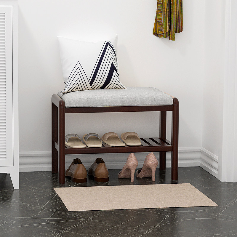 Nordic solid wood shoe changing stool porch entrance door changing shoe stool small apartment beech log shoe rack wearing shoe stool complete set