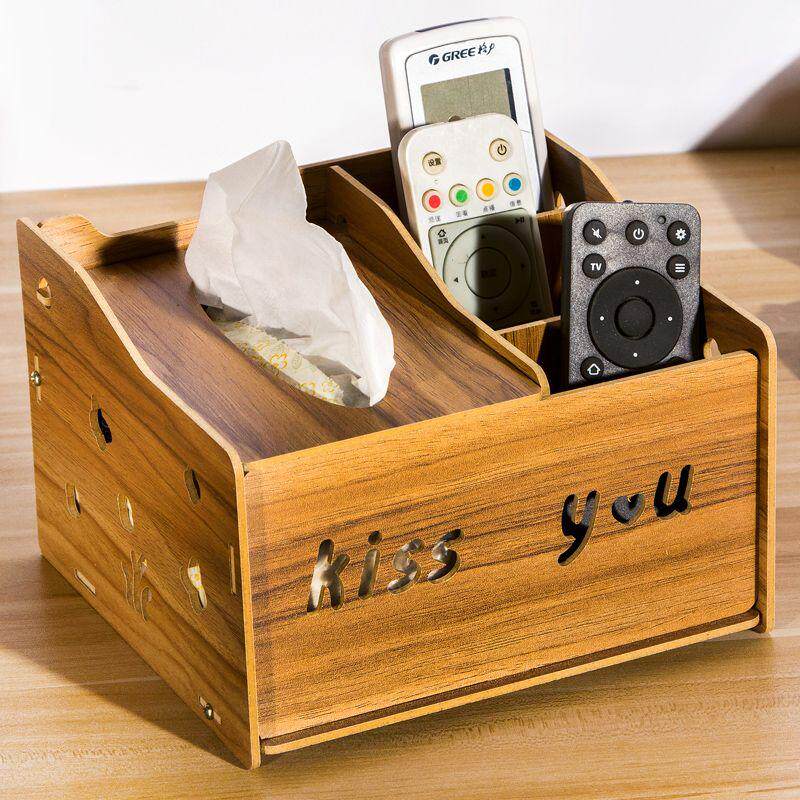 Home European-style multi-functional tissue box living room coffee table draw paper remote control storage box creative simple cute home