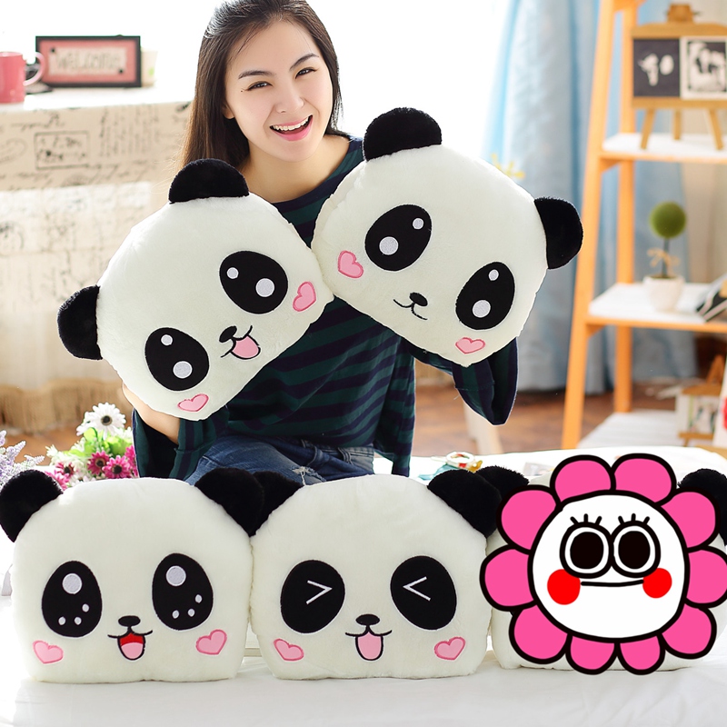 Panda Warm Hands Hug Pillow Cover Hand Pillowy Stuffed Toy Meddling Winter Cute Sleeping Doll Girls Afternoon Nap Pillow Hand Cover