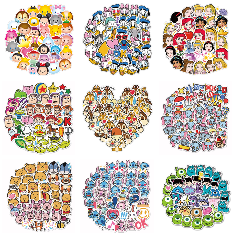 Day Ensemble Cute Cartoon Stationery Mobile Phone Water Glass Suitcase Creative Stickers Bag Handbill Decoration Stickler Stickler