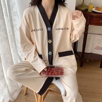 Confinement clothes spring and autumn pure cotton postpartum pregnant womens pajamas summer thin section August 9 maternity breastfeeding clothes feeding suit 67