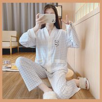 Confinement clothing summer thin cotton maternity pajamas summer postpartum autumn breastfeeding clothing modal home service suit
