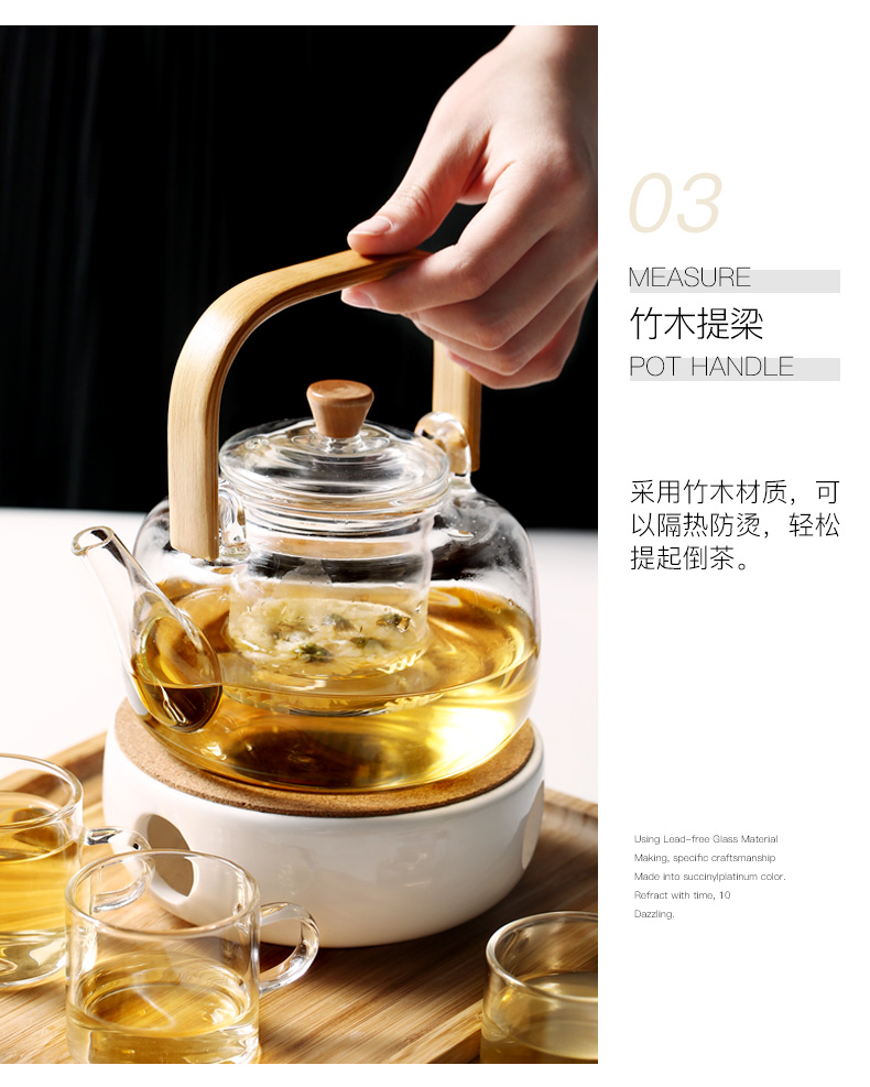 Glass teapot household high - temperature kettle scented tea special tea set electric TaoLu small single boil tea