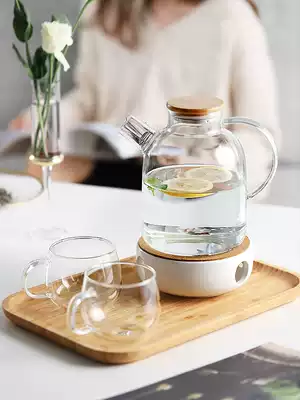 Household hot water and cold kettle glass drying cup large capacity water bottle heat-resistant cold and white boiling water bubble teapot set