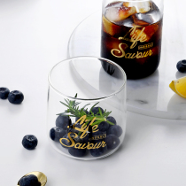  High facial value water cup personality thickened glass household single Korean version of the creative trend transparent cup female ins style
