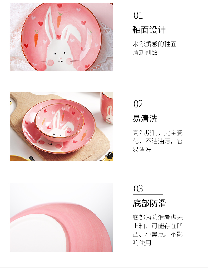 Web celebrity creative lovely ceramic tableware cartoon children points tray was baby home plate nice dishes for dinner