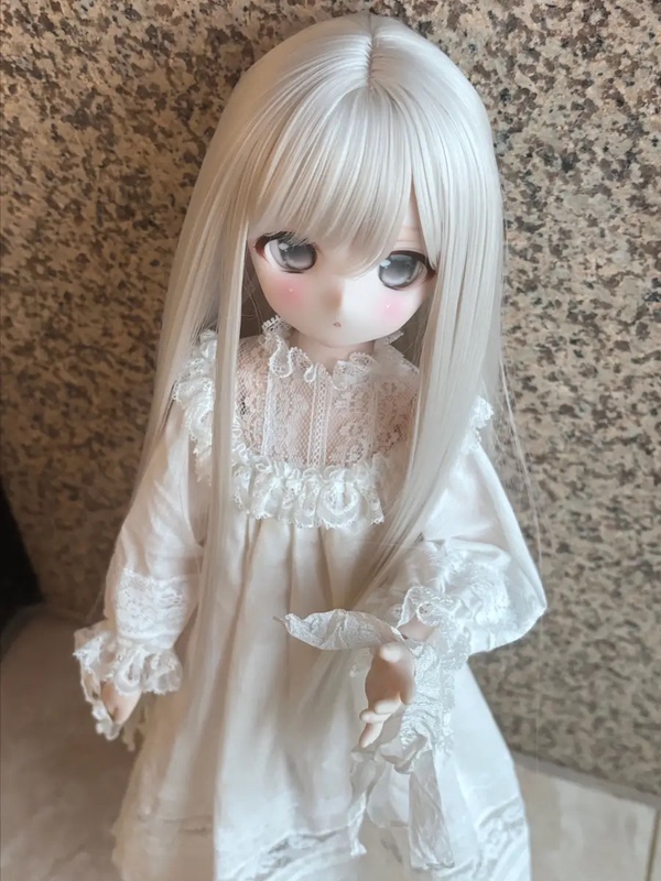 Bjd Doll Wig 1/3 1/4 1/6 Scale Anime-Style Off-White Straight Long Hair Wig with Bangs, Blank Hairpiece Bjd Doll Wig 1/3 1/4 1/6 Scale Anime-Style Off-White Straight Long Hair Wig with Bangs, Blank Hairpiece