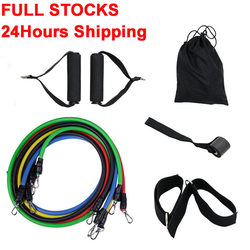 New 17Pcs Resistance Bands Set Yoga Exercise Fitness Band