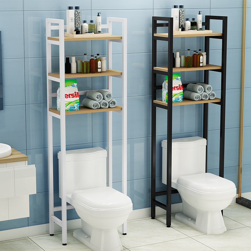 Powder room Bathroom shelf Floor wall-mounted toilet Bath toilet toilet supplies storage shelf washbasin shelf