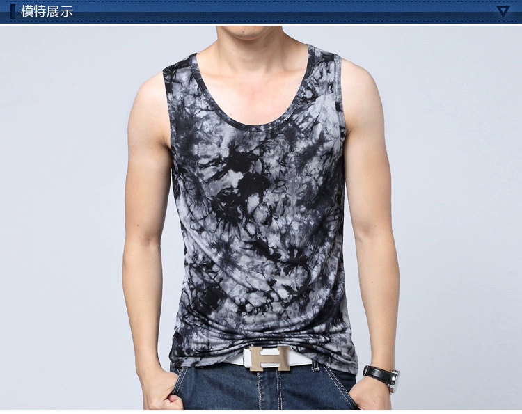 Áo vest nam thương hiệu thủy triều ngụy trang mùa hè ngụy trang cá tính phiên bản Hàn Quốc của chiếc áo cotton bó sát da bó sát - Áo vest cotton áo ba lỗ trắng