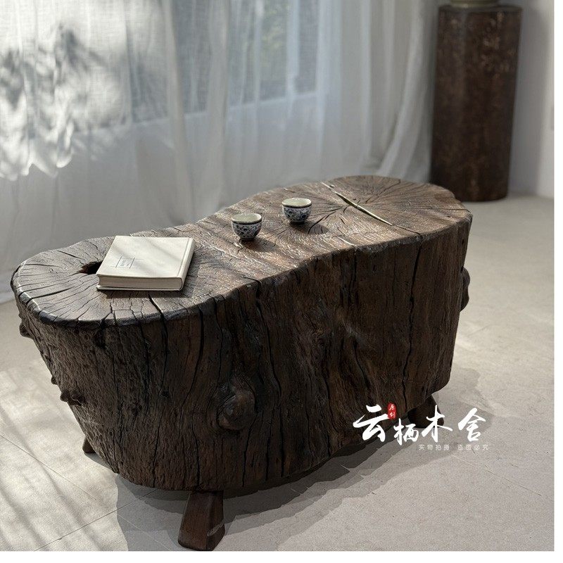 云栖木舍侘寂风茶几:小户型客厅的美学救星,复古中式风的家居新宠!-根雕茶几-淘宝好物网