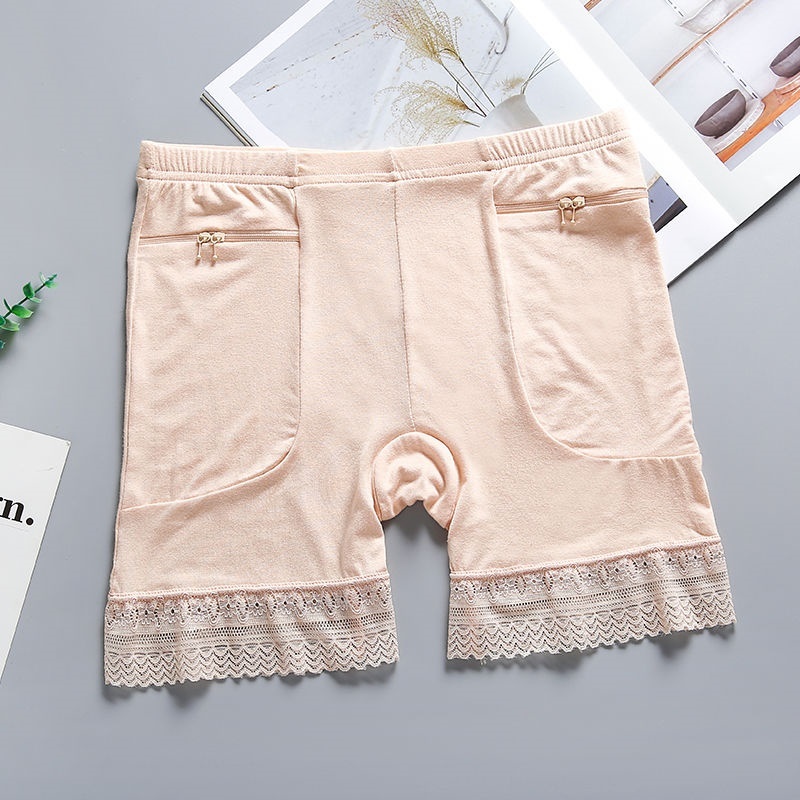 Safety pants woman anti-walking light Underpants with pockets bracelet with pocket high waist collecting abdominal summer burglar-proof internal lap pants student