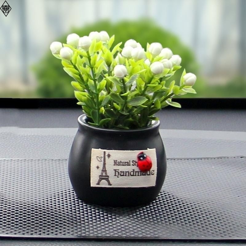 Central control bench on-board small potted plant car interior simulation flower plant pendulum piece green planting creative pendulum table delicacy