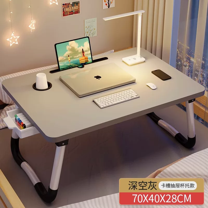 Small bed table foldable dormitory computer desk home bedroom bay window desk student dormitory lazy study desk