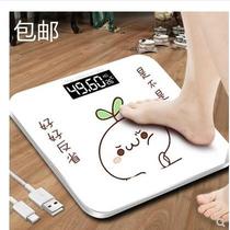 Electronic scale home weight scale precision girl adult weight loss weighing body scale Cute cartoon said USB charging b