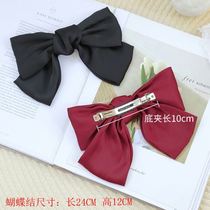 Japanese vintage wine red Big Bow hairclip Korean hair accessory Mori fairy hair card edge clip headdress New