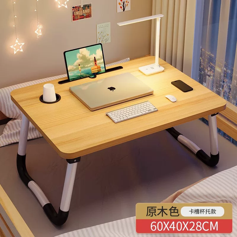 Small bed table foldable dormitory computer desk home bedroom bay window desk student dormitory lazy study desk