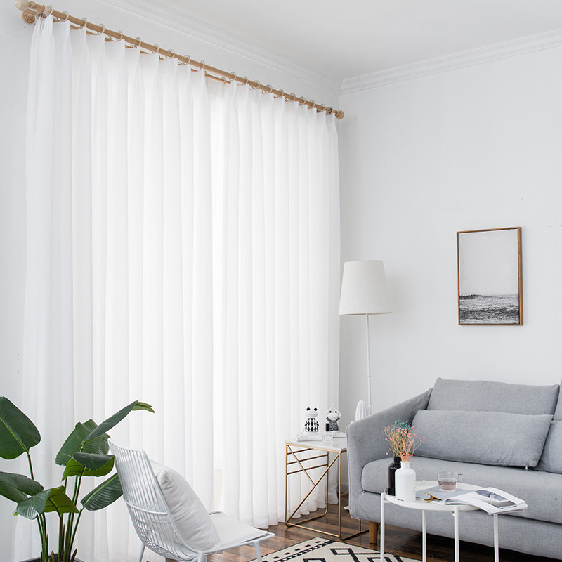 Curtain Yarn Blindlight Non-Radiopaque White Yarn Curtain Balcony Yarn Shading Partition Nordic Yarn Curtain Living Room White Yarn