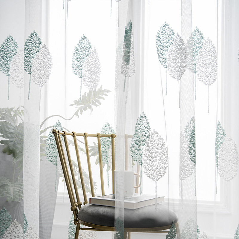 North European Wind modern minimalist white yarn Curtains Light Tight Opaque Man Living-room Bedroom Balcony Yarn Curtain Shading Thin Veil Shade