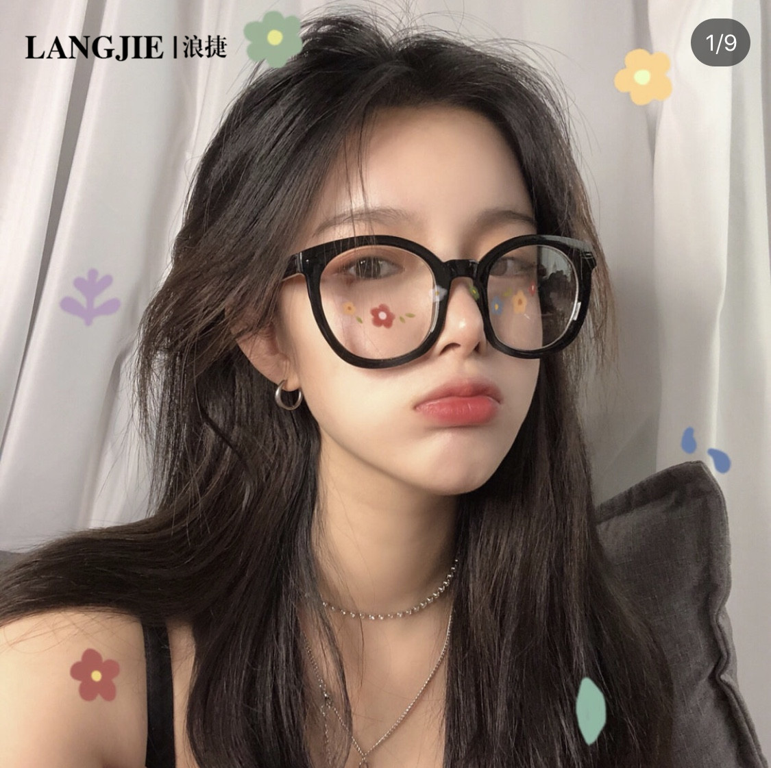 South Korea Tide Retro Rough Black Flat Light Eyeframe Female Gm Round Myopia Net Red can be equipped with a degree large face to thin