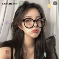 Корейский прилив ретро толстый черный плоский светловолока коробки женская гм -gm круглая красная модель Myopia может быть оборудована большим лицом и тонкой поверхностью