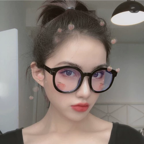 Корейский прилив ретро толстый черный плоский светловолока коробки женская гм -gm круглая красная модель Myopia может быть оборудована большим лицом и тонкой поверхностью