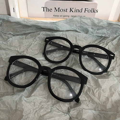 Корейский прилив ретро толстый черный плоский светловолока коробки женская гм -gm круглая красная модель Myopia может быть оборудована большим лицом и тонкой поверхностью