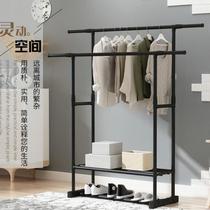 Ultra-long sturdy ground simple pulley double-row dwarf plus high reinforcement personality ultra-high white steel hanger floor with mirror