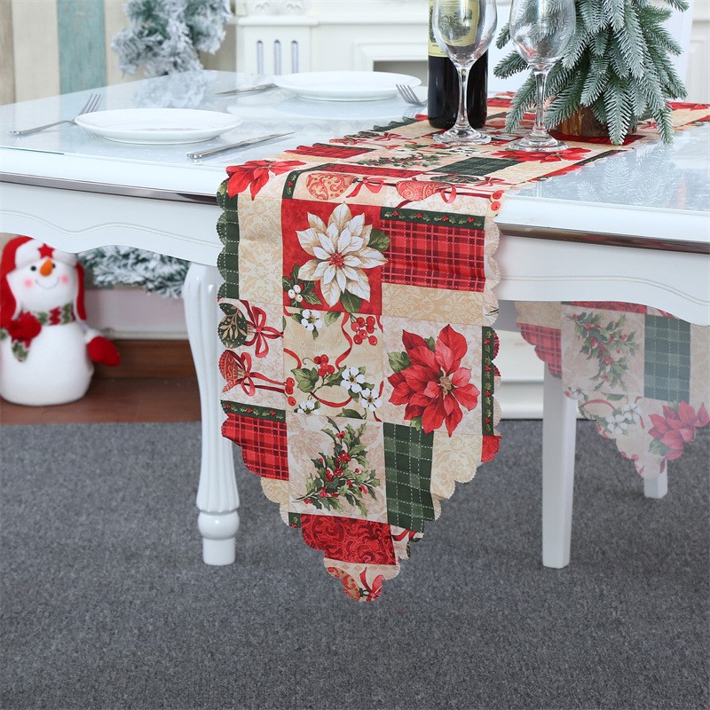 Christmas Decorations Supplies Needleloom Table Flags Small Trees Elk Elk Elk Elderly Flowers Ring Creativity Christmas Table Cloth Table Decoration