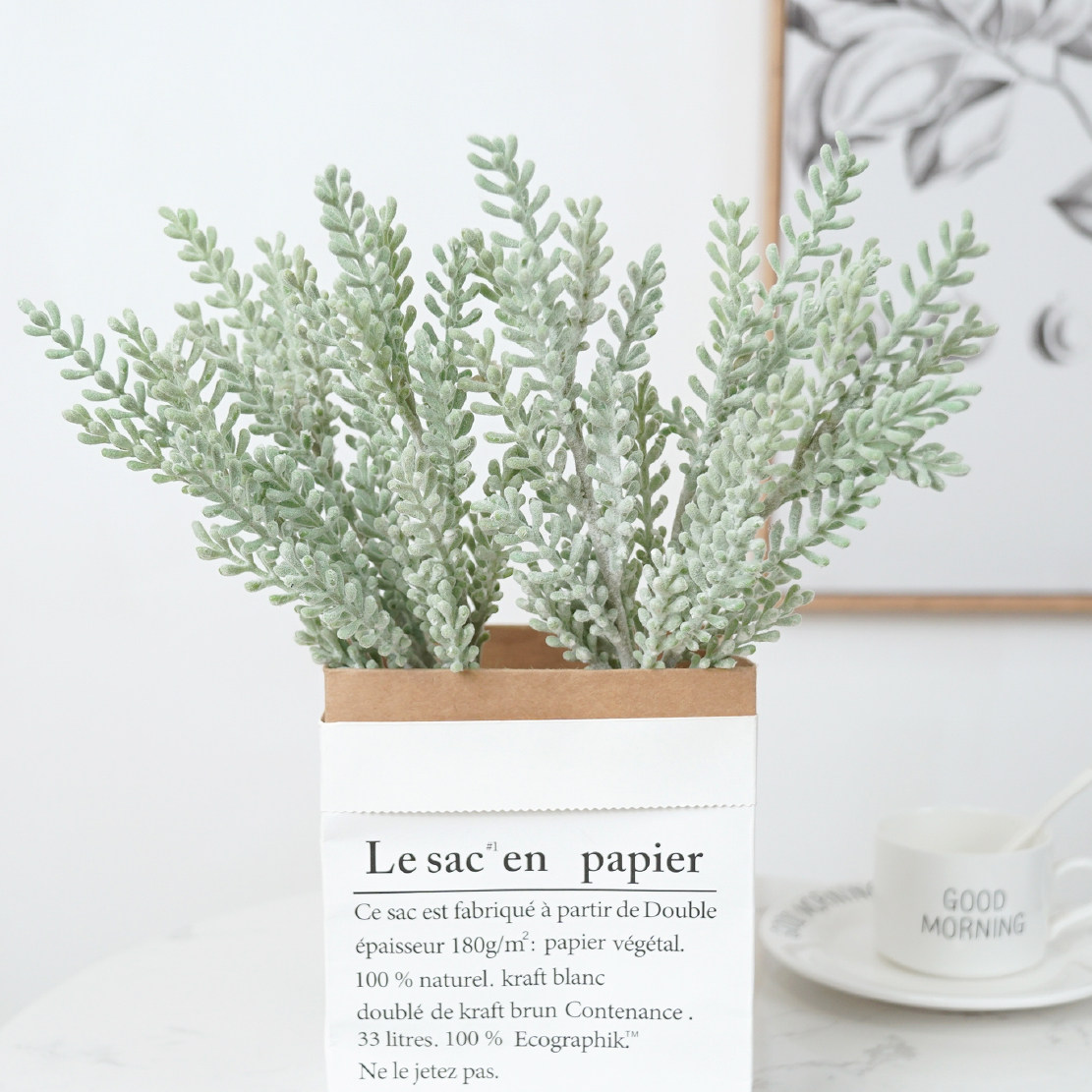 Hair-planting fruit, Nordic ins style, fresh simulation green plant home decoration, plastic fake flower vase