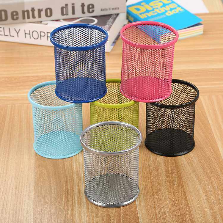 Creative color round mesh metal multi-function pen pen in Korea fashion desktop office supplies receiving