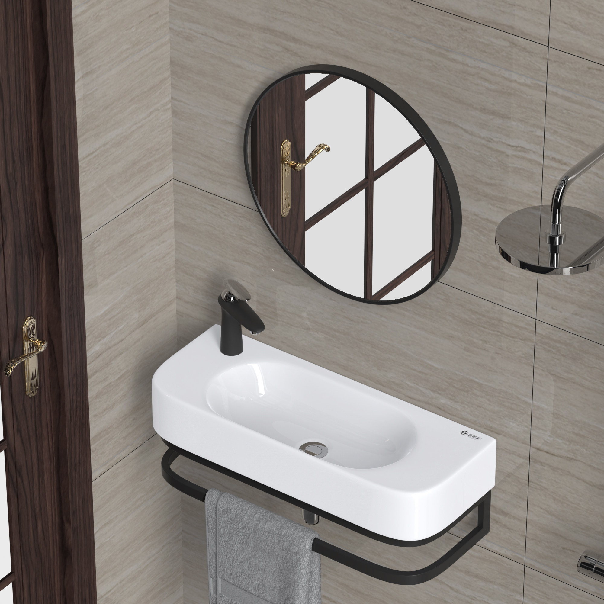 Pünel Mini wall-mounted washbasin Ceramic Washbasin Terrace Small Family type Makeup Room Washbasin Wash Basin Wash Basin