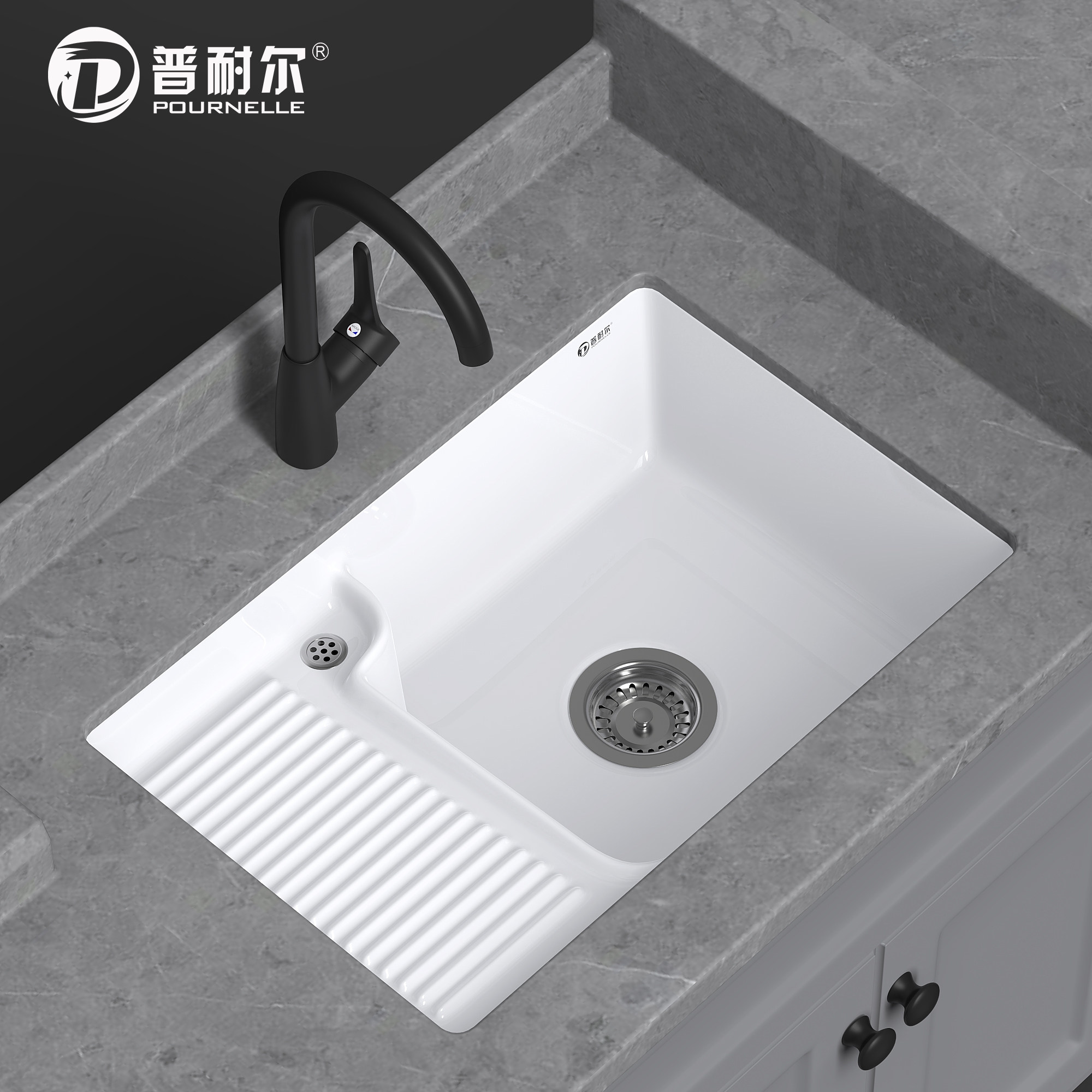 Punel custom balcony built-in counterbench ceramic laundry basin hand washing basin wash strip washboard laundry sink laundry sink